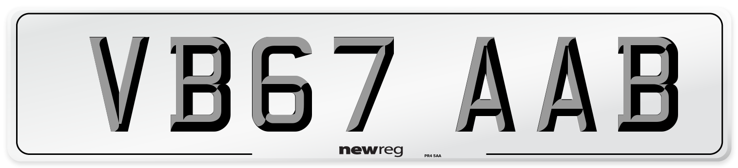 VB67 AAB Number Plate from New Reg